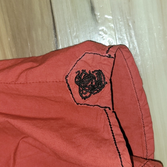 Men's Vintage Red Shade Button Up Shirt - Picture 7 of 16